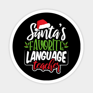 Santa's Favorite Language Teacher Magnet